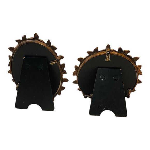 Pier 1 Imports Enamel Pair Miniature Picture Frames Rhinestone Floral  3X3 - Picture 2 of 4